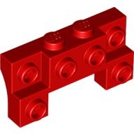 Lego auto konzola (nosič) pro nárazník 2x4 - 1x4, červená (4294692, 4294735)